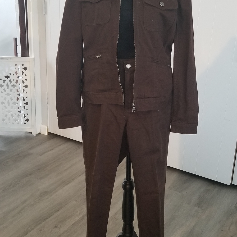 Ralph Lauren Brown Denim Suit